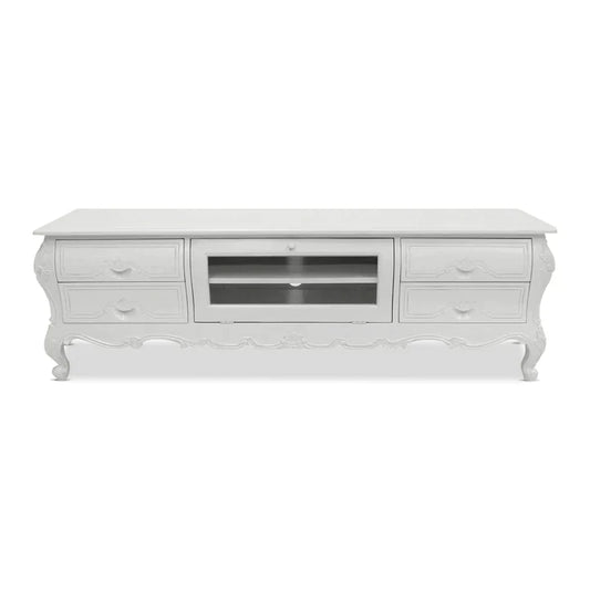 Paris Mindy Wood Tv Entertainment Cabinet - White
 - House of Hyne