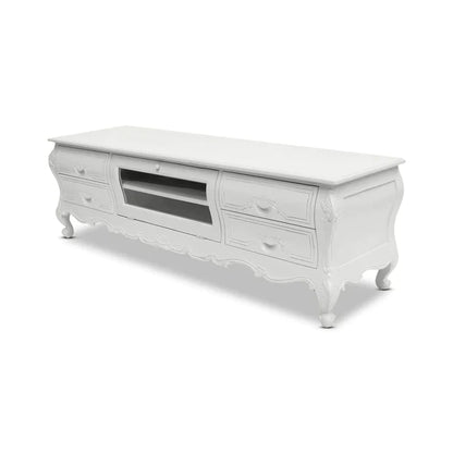 Paris Mindy Wood Tv Entertainment Cabinet - White
 - House of Hyne