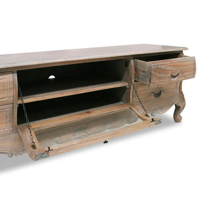 Paris Mindy Wood Tv Entertainment Cabinet - Weathered Oak  - House of Hyne