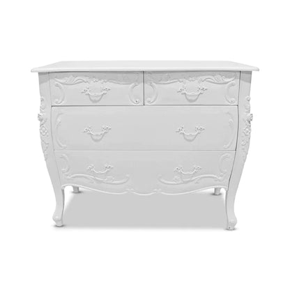 Rococo Mindy Wood Chest Of Drawers - White  - House of Hyne