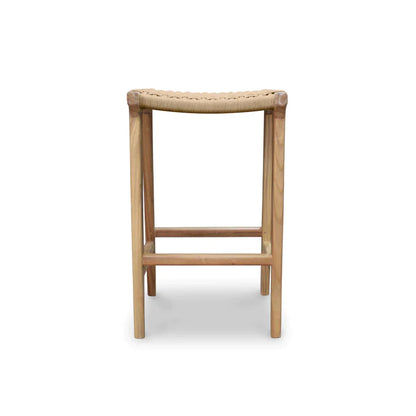 Denbe String Weave Timber Stool - Natural - Notbrand