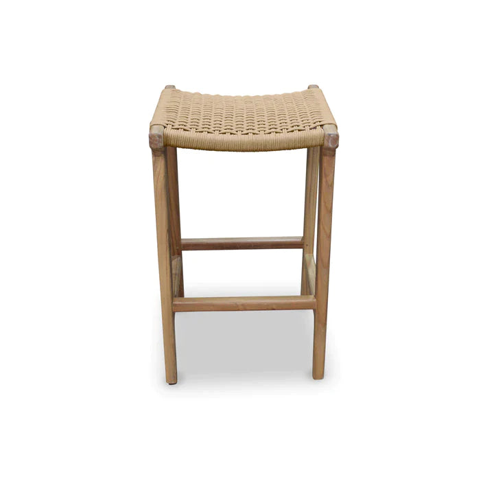 Denbe String Weave Timber Stool - Natural - Notbrand