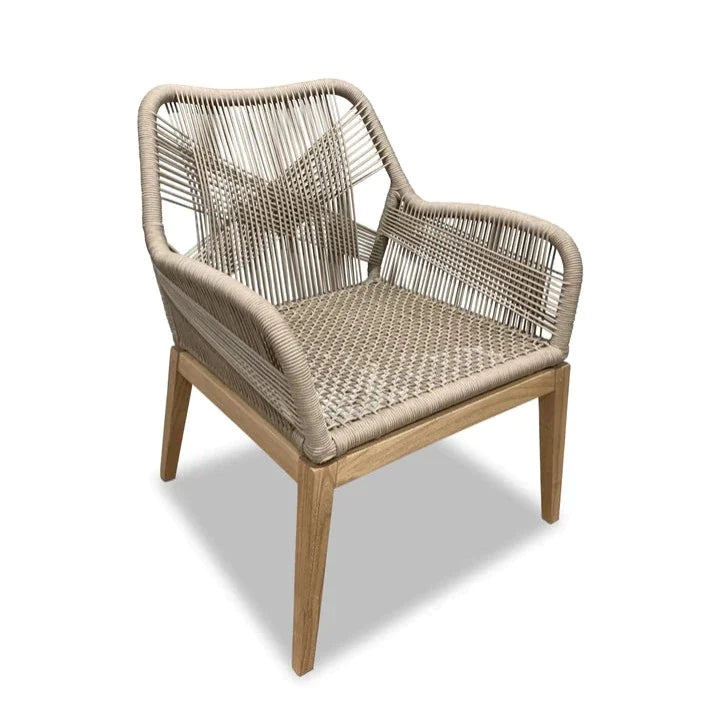 Zion Woven Rope Wooden Dining Chair - Notbrand