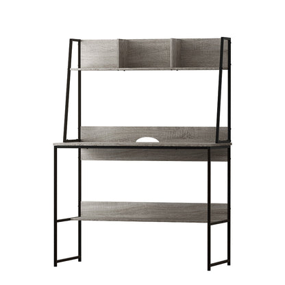 Artiss Workstation Bookshelf Storage Table - Grey - Notbrand