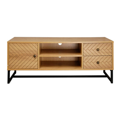 Milan Herringbone Pattern Entertainment Tv Unit - Notbrand