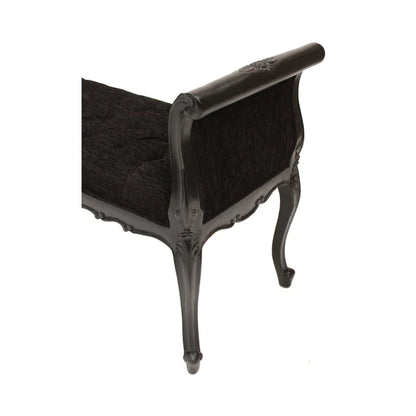 Chateau Linen Blend & Mindy Wood Bed-end Stool - Black - Notbrand