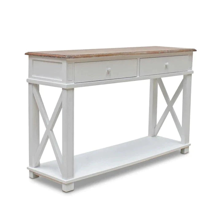 Hamptons Mindy Wood Console - White - Notbrand