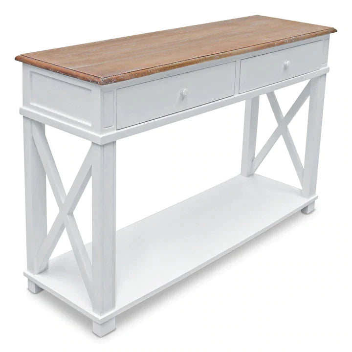 Hamptons Mindy Wood Console - White - Notbrand