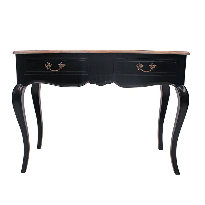 Provincial Mindy Wood Hall Table With 2 Drawers - Black - Notbrand