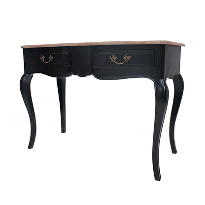 Provincial Mindy Wood Hall Table With 2 Drawers - Black - Notbrand