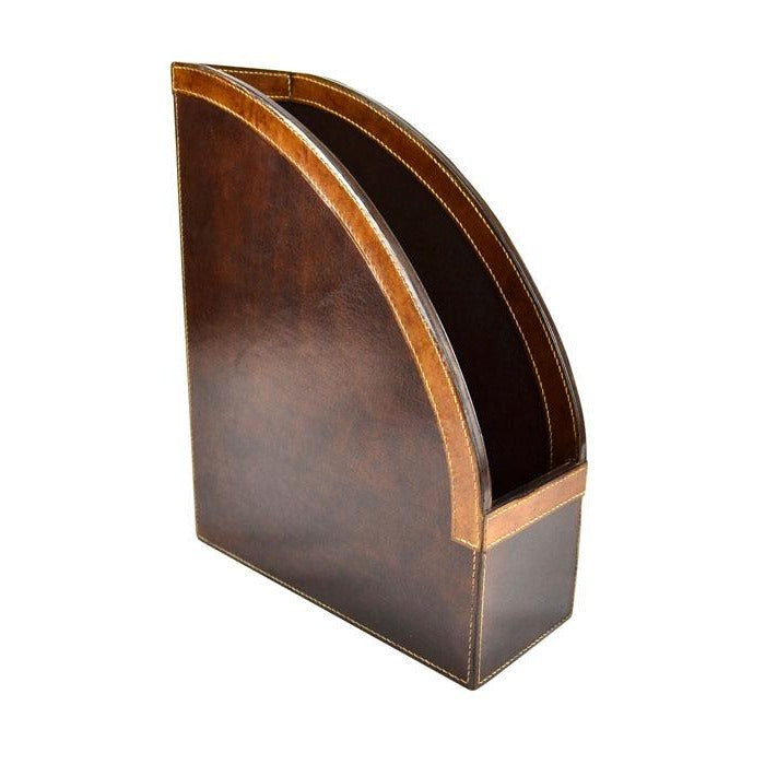 Dark Leather Magazine Stand Holder - Notbrand