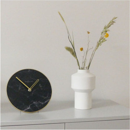 NeXtime Marble Glass Table Clock - Black & Gold - Notbrand