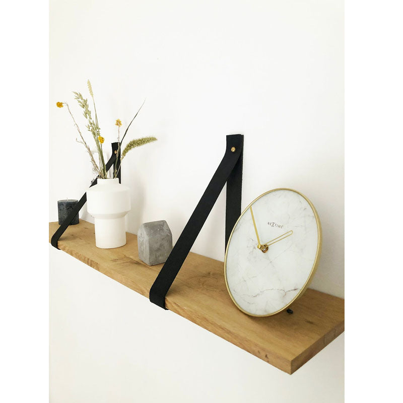 NeXtime Marble Glass Table Clock - White & Gold - Notbrand