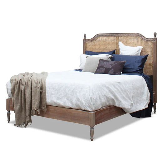 Marseille Rattan Bed In Weathered Oak - Range - House of Hyne