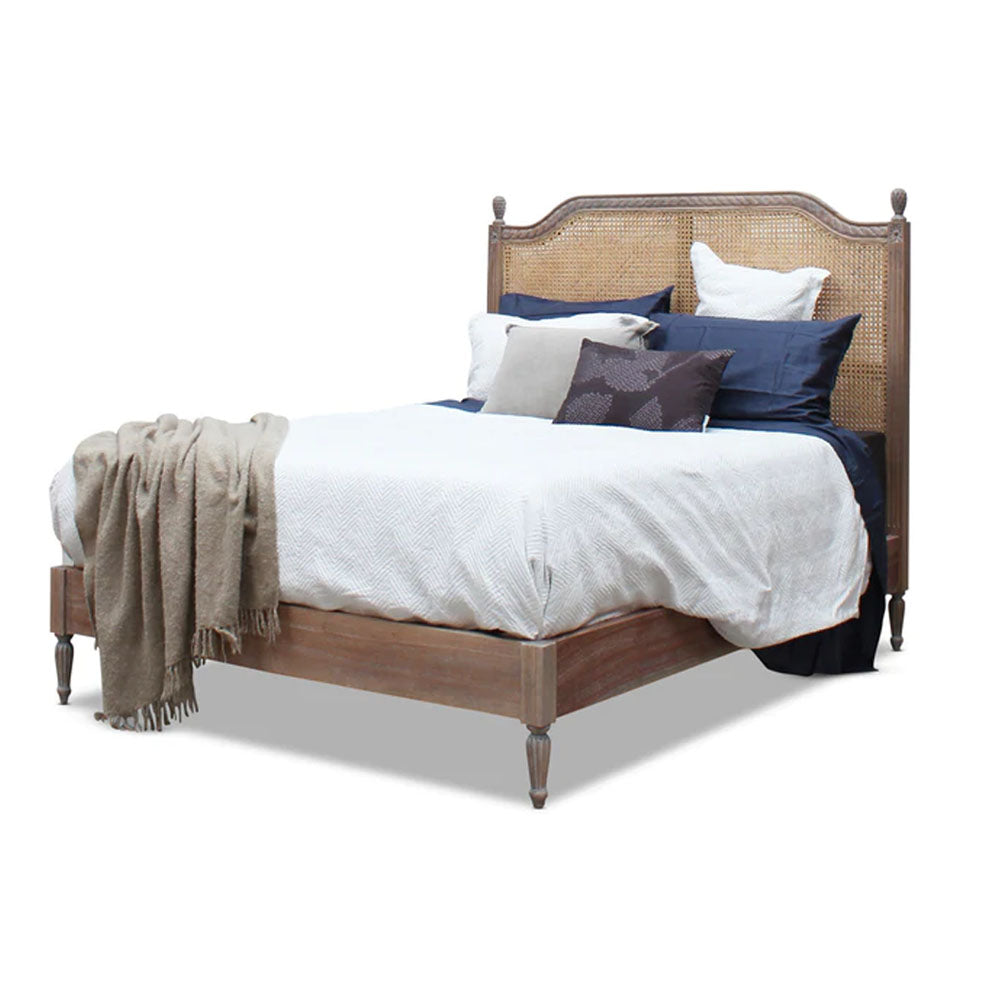 Marseille Rattan Bed In Weathered Oak - Range - House of Hyne