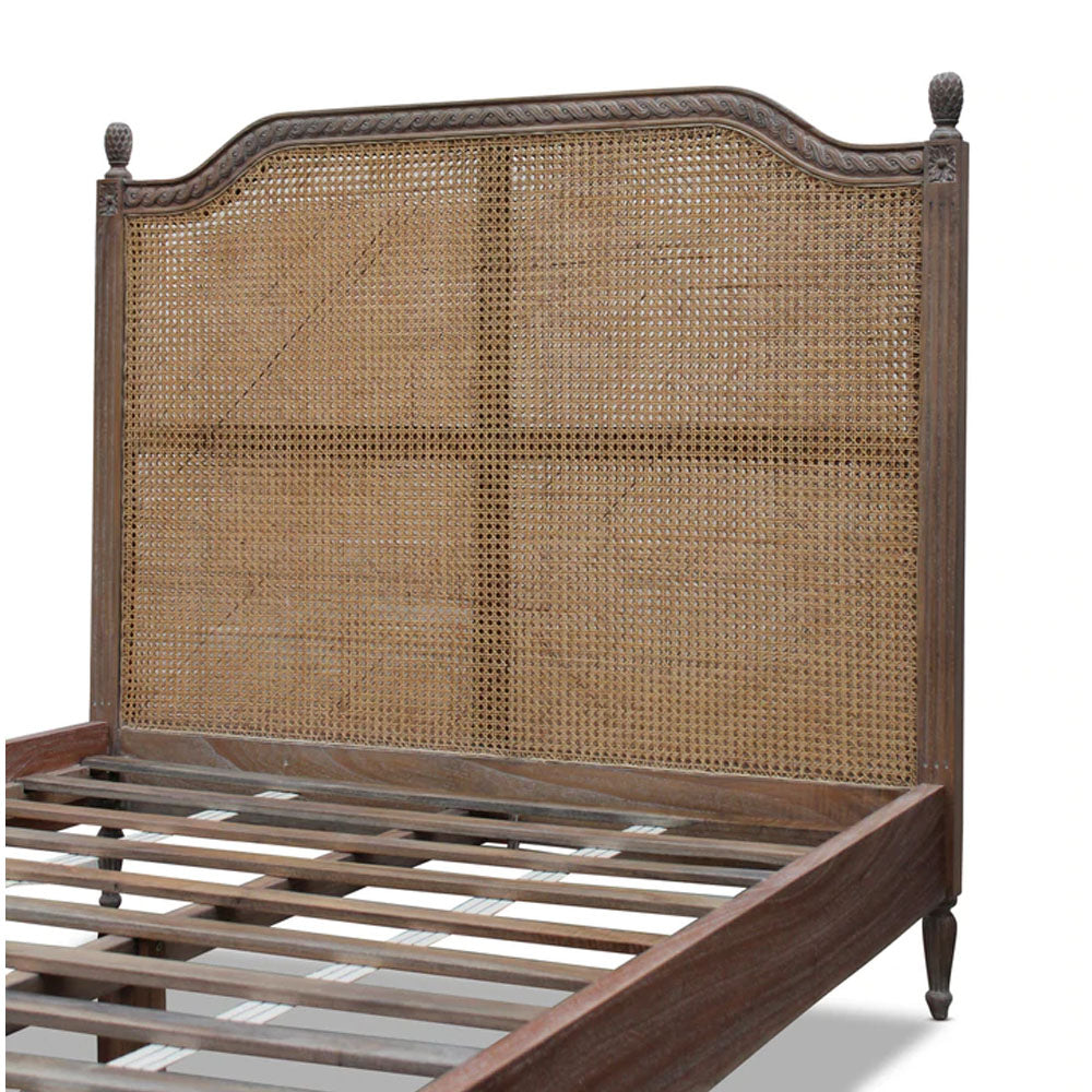 Marseille Rattan Bed In Weathered Oak - Range - House of Hyne