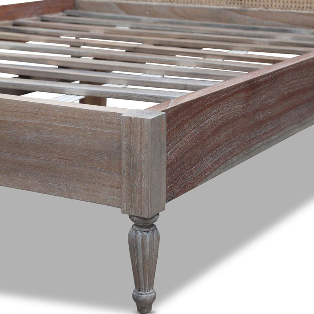 Marseille Rattan Bed In Weathered Oak - Range - House of Hyne