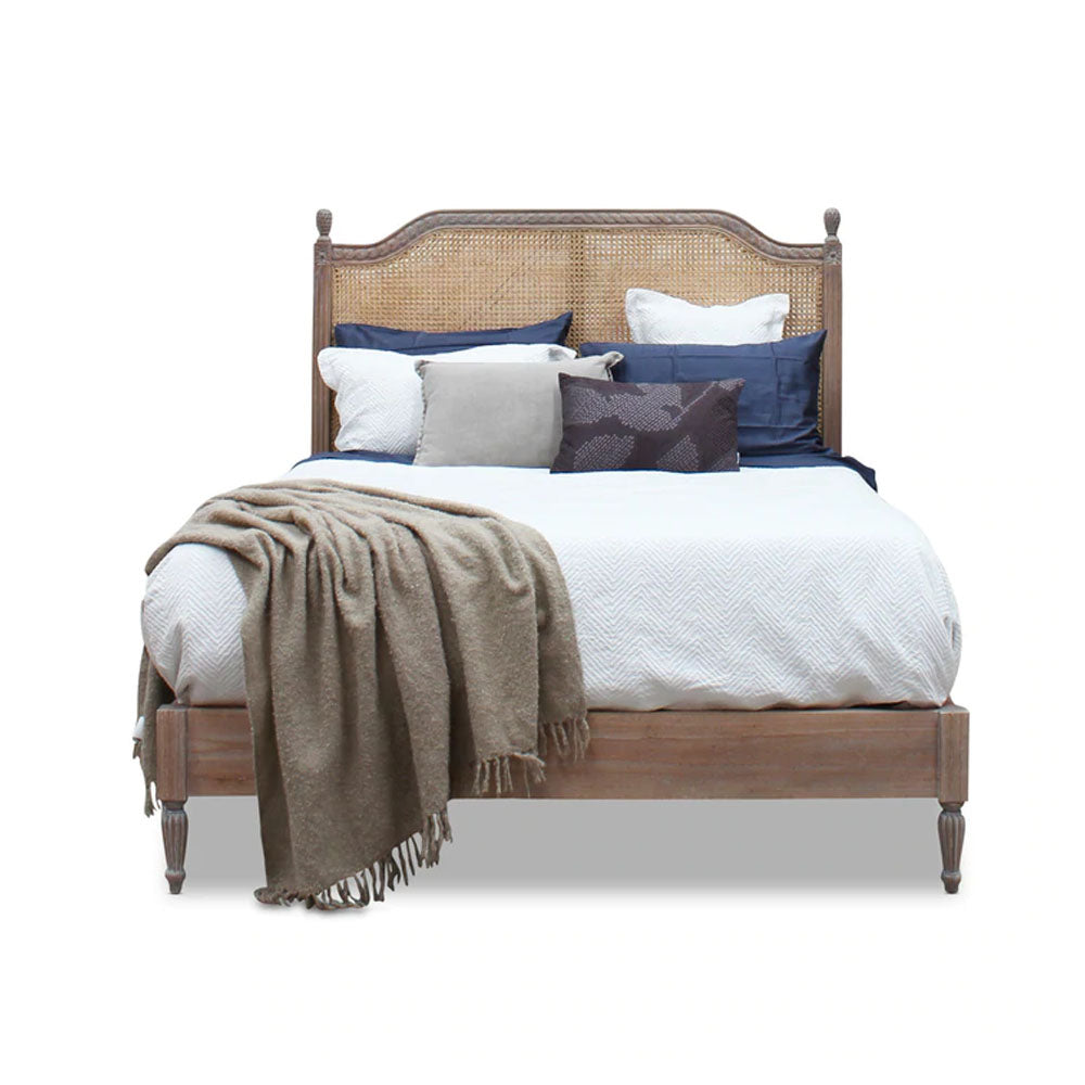 Marseille Rattan Bed In Weathered Oak - Range - House of Hyne