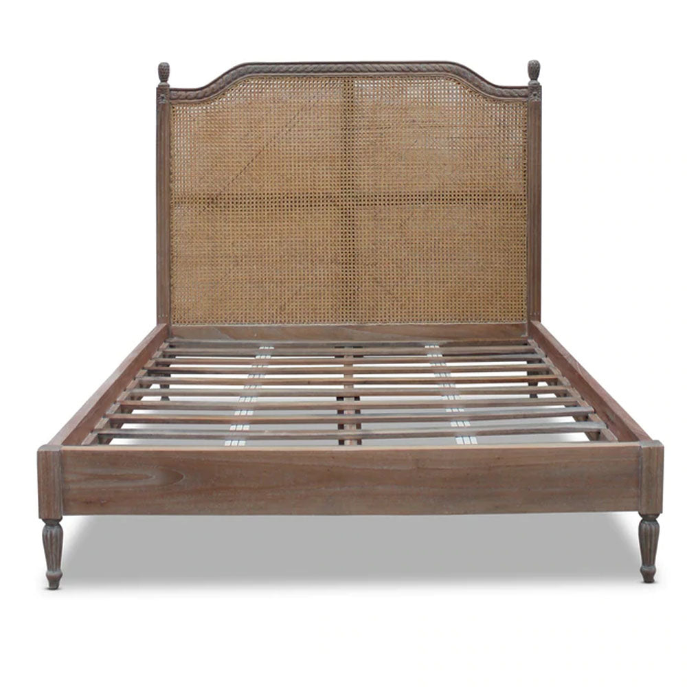 Marseille Rattan Bed In Weathered Oak - Range - House of Hyne