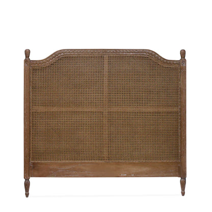 Marseille Rattan & Mindy Wood Headboard- Weathered Oak - House of Hyne