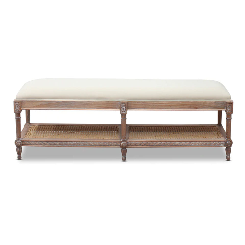 Marseille Timber And Rattan Bed End Stool - House of Hyne