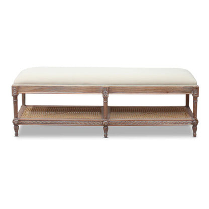 Marseille Timber And Rattan Bed End Stool - House of Hyne