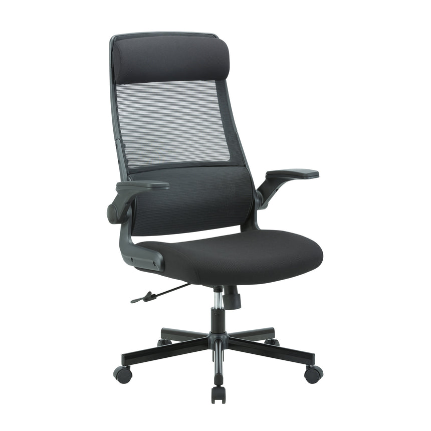 Katlily Mesh Ergonomic Fabric Seat Office Chair - Black - Notbrand