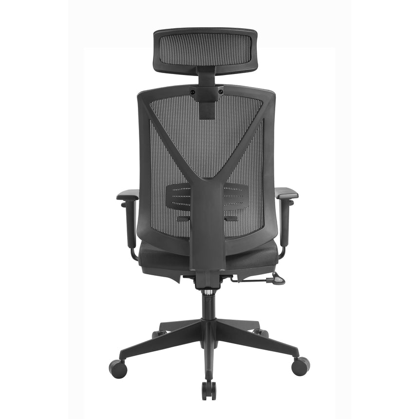 Volnir Mesh Ergonomic Fabric Office Chair with Headrest - Black - Notbrand