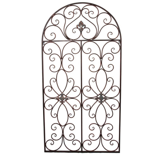 Metal Arched Window Wall Decor - Rustic Brown - NotBrand