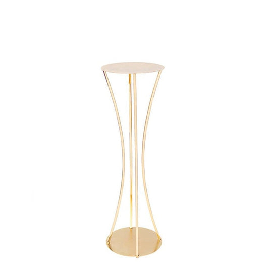 Metal Centrepiece Circular Curve Stand Gold (25cmDx78cmH) - Notbrand