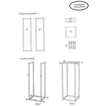 Metal Centrepiece Flower Table Stand KD White (20x20x80cmH) - Notbrand