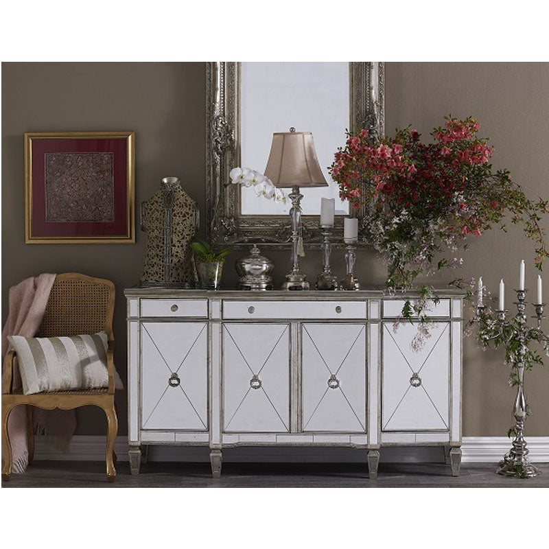 Mirrored Sideboard Antiqued Ribbed - Notbrand