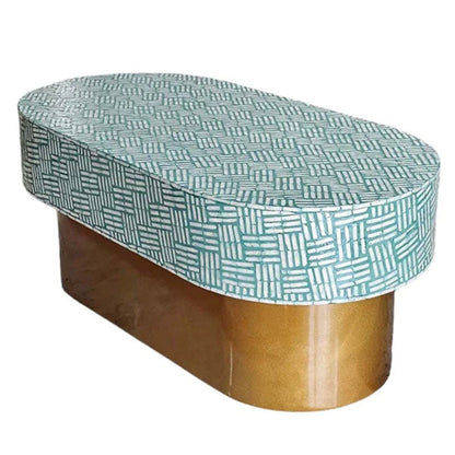 Coastal Serenity Oval Coffee Table - Mother Of Pearl - Notbrand