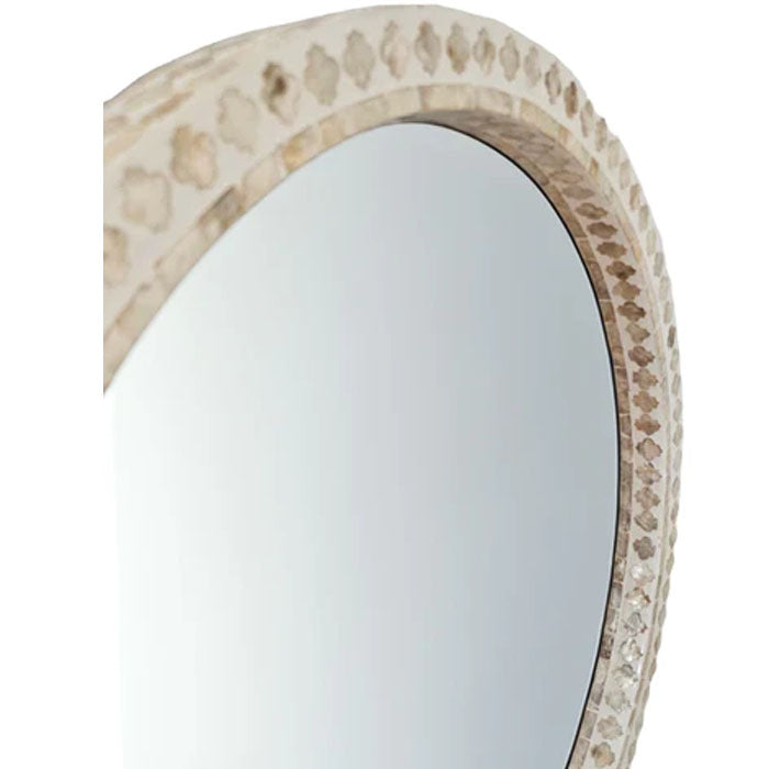 Mother Of Pearl Radiance Round Wall Mirror - 61cm - Notbrand