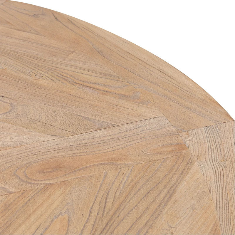 Black Base Esperito Natural Wooden Round Dining Table - House of Hyne