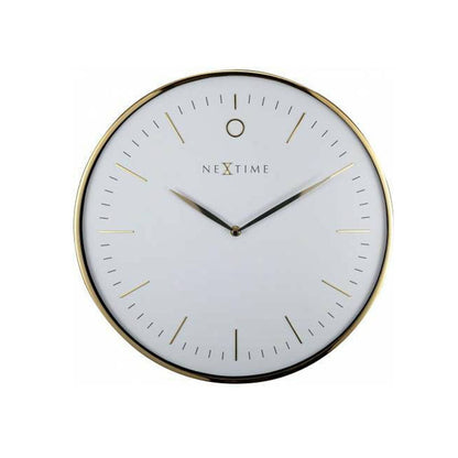 NeXtime Glamour Glass Wall Clock- Gold/ White - Notbrand