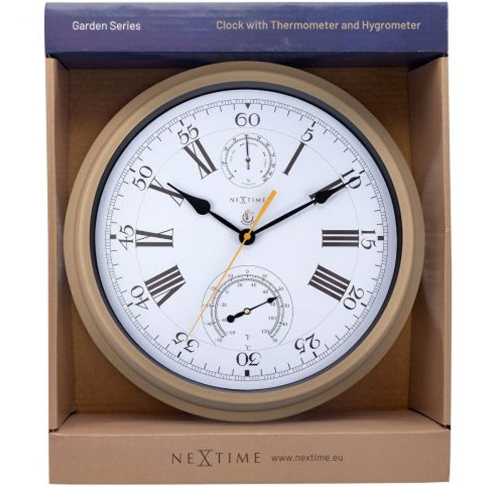 NeXtime Hyacinth Outdoor Wall Clock 40.5cm Brown - Notbrand