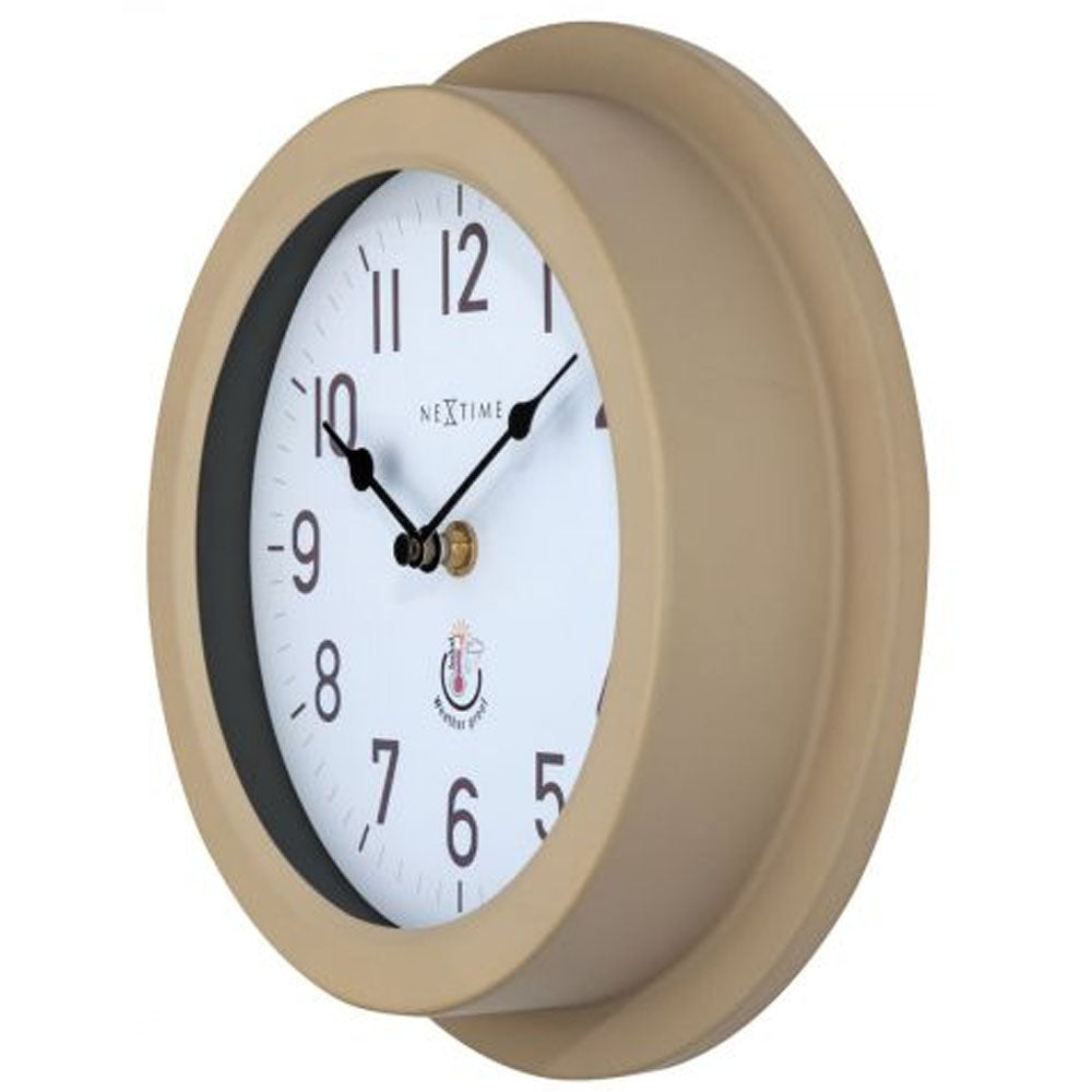 NeXtime Poppy Outdoor Wall Clock in Brown - 22cm - Notbrand