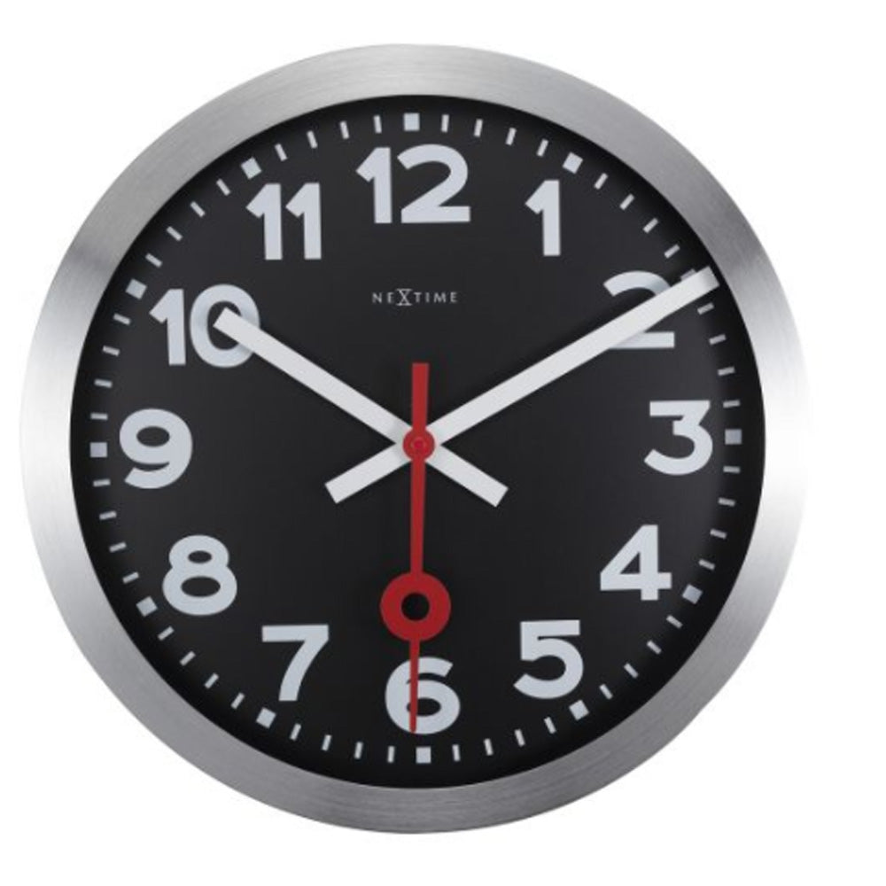 NeXtime Station Numerical Wall Clock 35cm Black - NotBrand