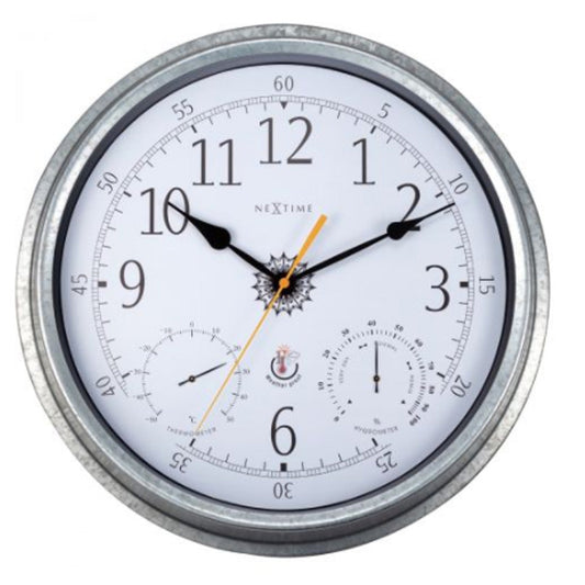 NeXtime Tulip Outdoor Wall Clock 40.5cm Galvanised Metal - NotBrand