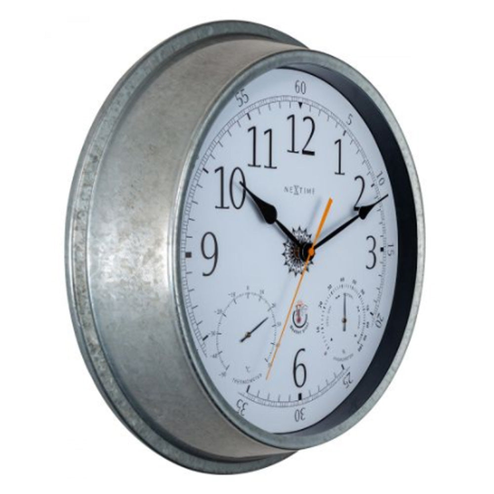 NeXtime Tulip Outdoor Wall Clock 40.5cm Galvanised Metal - NotBrand