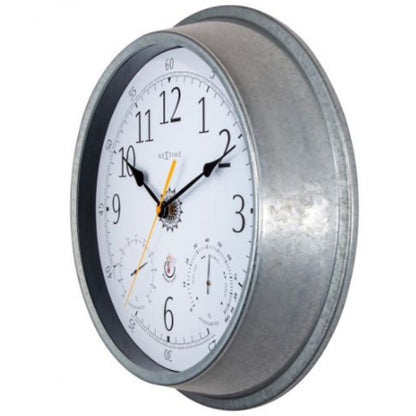 NeXtime Tulip Outdoor Wall Clock 40.5cm Galvanised Metal - NotBrand