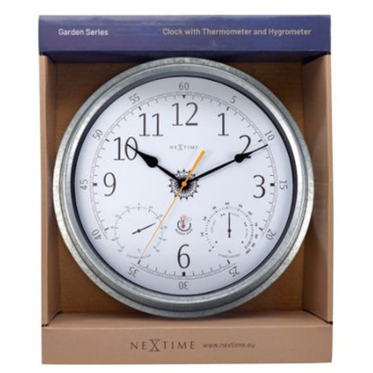 NeXtime Tulip Outdoor Wall Clock 40.5cm Galvanised Metal - NotBrand