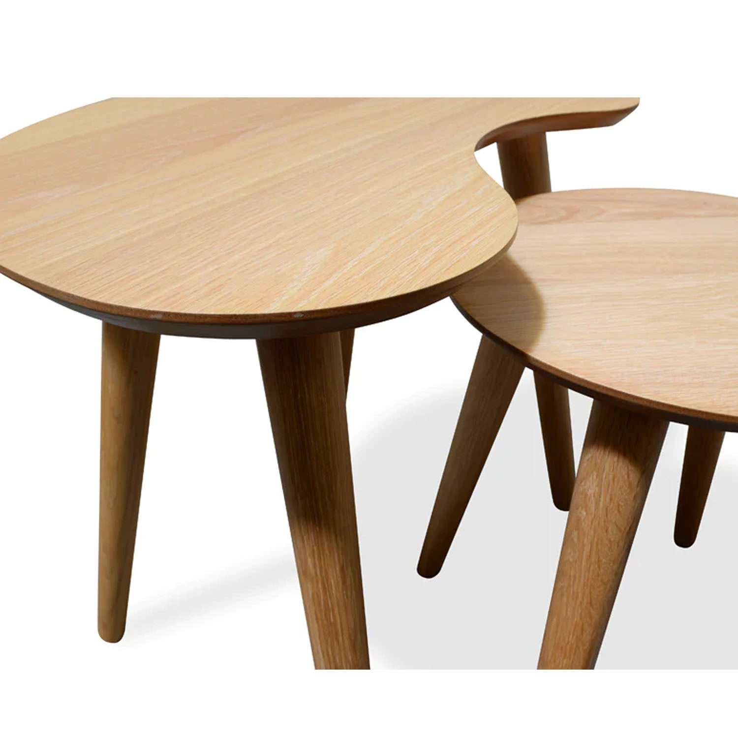 Quinn Nest of Side Tables - Natural - Notbrand