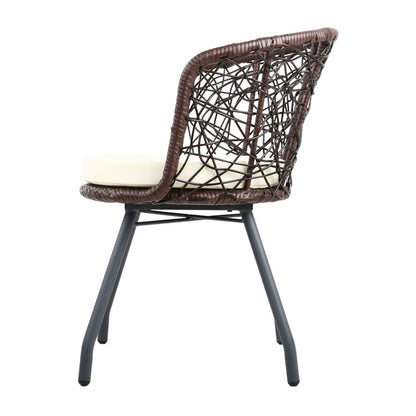 Gardeon Outdoor Patio Chair and Table - Brown - Notbrand