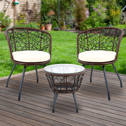 Gardeon Outdoor Patio Chair and Table - Brown - Notbrand