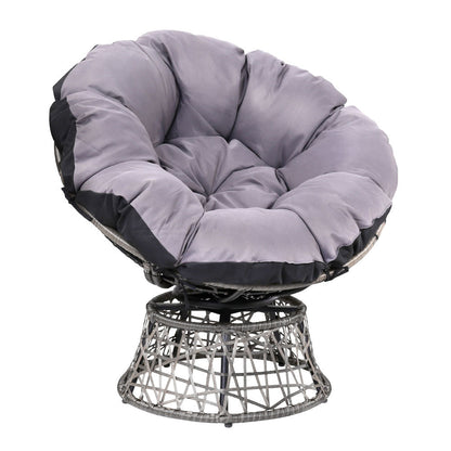 Gardeon Papasan Chair - Grey - Notbrand