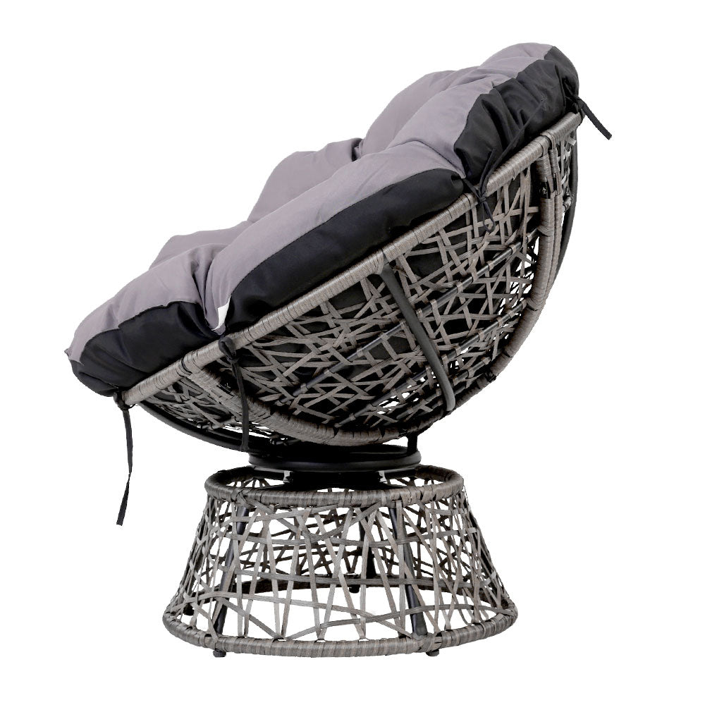 Gardeon Papasan Chair - Grey - Notbrand