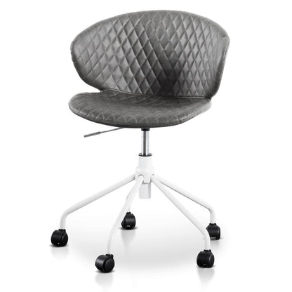 Agell Charcoal Office Chair with White Base - Notbrand