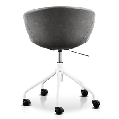 Agell Charcoal Office Chair with White Base - Notbrand